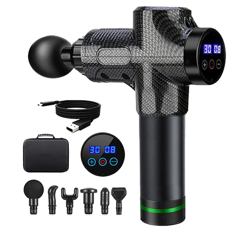 Deep Muscle Massage Gun Electric Percussion Pistol Massager For Body Neck Back Leg Fitness Tool 30 Levels Deep Muscle Massage Gu