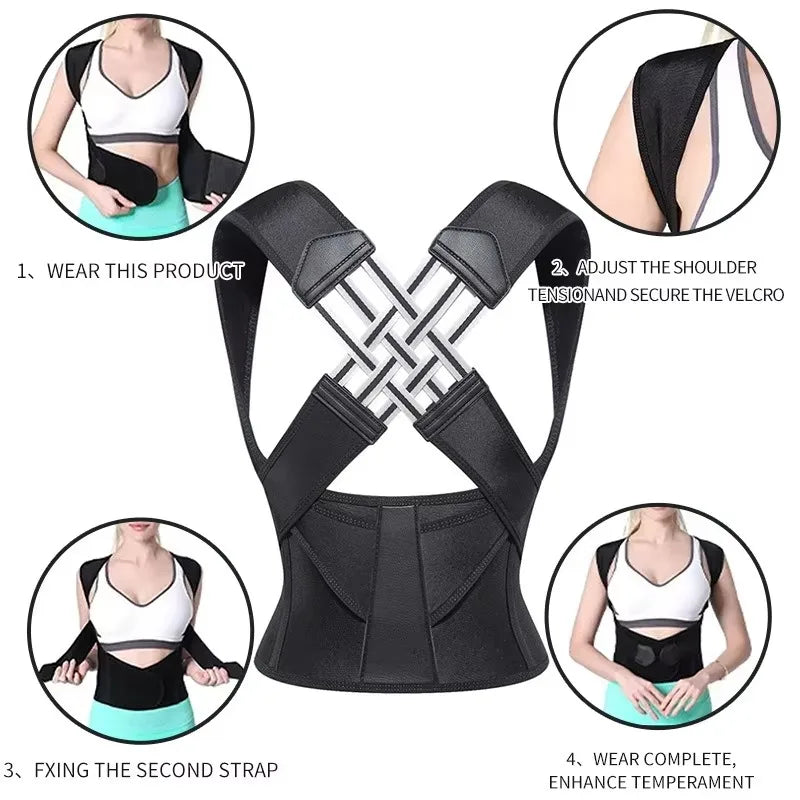 Back Posture Corrector Belt for Women Men Back Support Comfortable Adjustable Unisex Spine Shoulder Lumbar Posture Correction