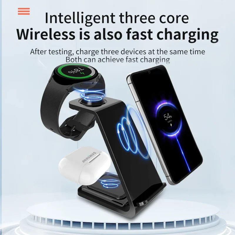 3 in 1 Wireless Charger Stand For Samsung Galaxy S23 S22 S21 Watch 6 Pro/5/4/3 Active 1 2 Buds 2 Pro Plus Fast Charging Station